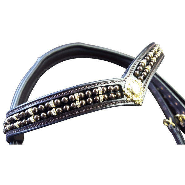 Double Row Pearl And Rondelle Browband