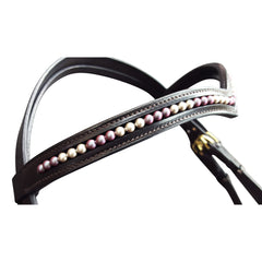 Pearl Browband With Graded Shading in V Style - Mal Byrne Performance Saddlery