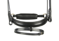 Dressage Bridle with Silver Buckles Gold Piping and White Padding - Mal Byrne Performance Saddlery